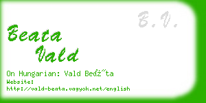 beata vald business card